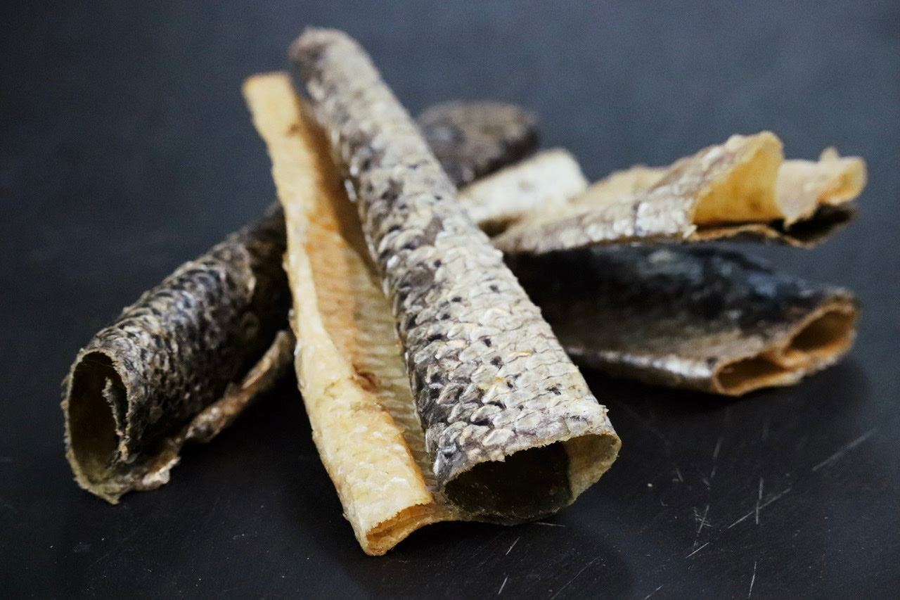 Lachshaut - ein weicher, gesunder Snack für Welpen und Hundesenioren!